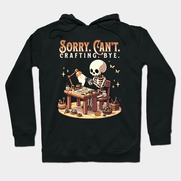 Funny Crafting Skeleton Hoodie by Hypnotic Highs